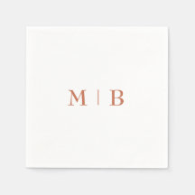 Sleek och Simple Terracotta Monogram Bröllop