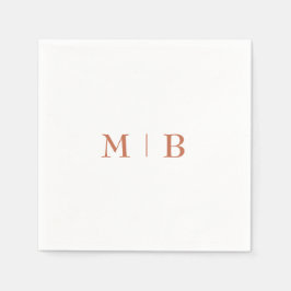 Sleek och Simple Terracotta Monogram Bröllop Pappersservett