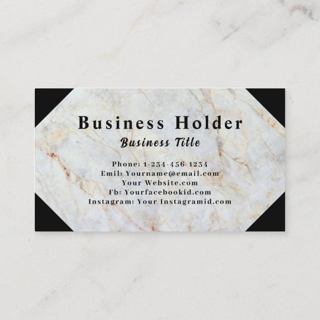 Sleek och stilfull brevpapper Vit marmor QR-kod Visitkort (Baksida)