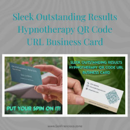Sleek Outstanding Results Hypnotherapy QR Code URL Visitkort