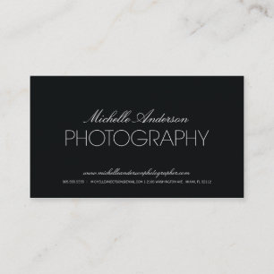 SLEEK PHOTOGRAPHER AFFÄRSKORT AV FOTOGRAFI VISITKORT