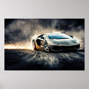 Sleek Racing Sportbil Drifting #5 Poster