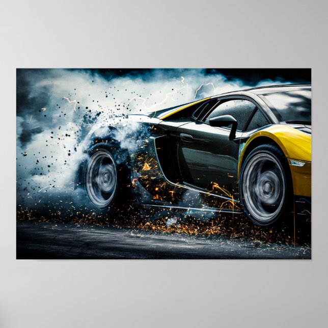 Sleek Racing Sportbil Drifting #6 Poster (Framsidan)