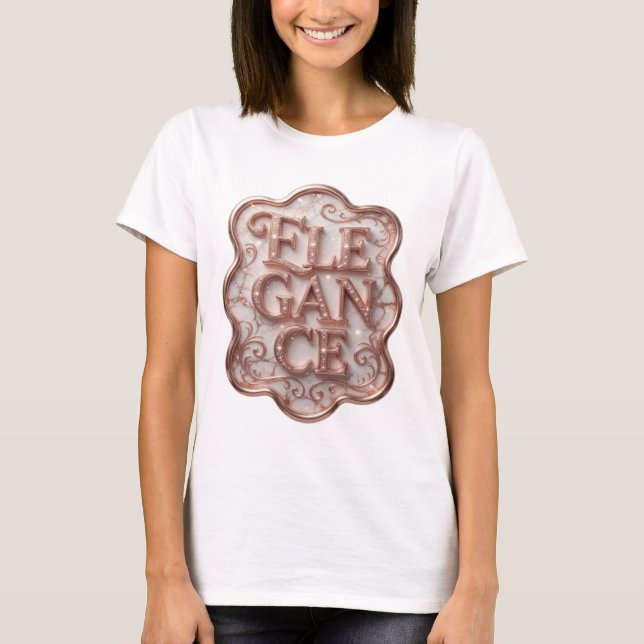 Sleek Rosa ELEGANS Bärbar Konst T Shirt (Framsida)