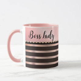 Sleek Rosa Stripe Chef Dam Mugg