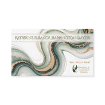 Sleek Sage Gold Marble Modern Mäklarlogo QR-kod