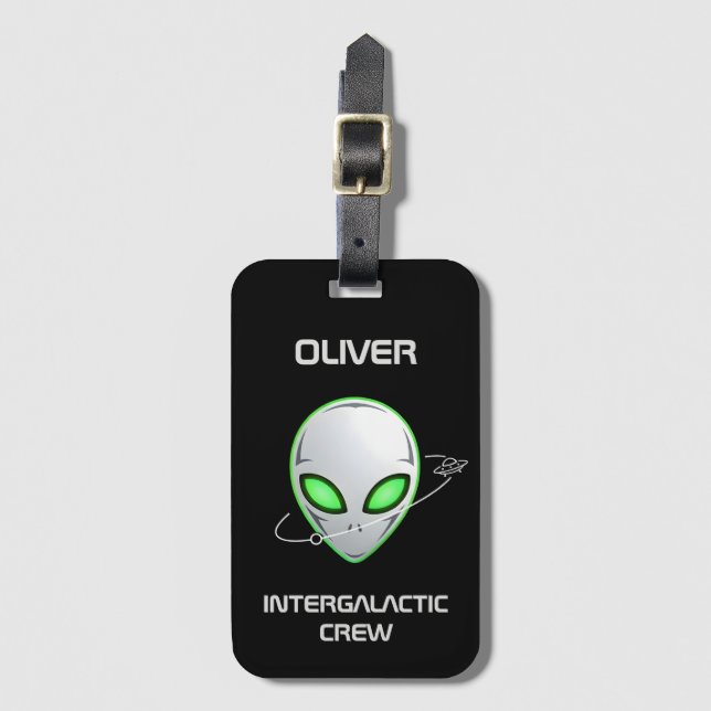 Sleek Sci-Fi-UFO-Alien-huvud Bagagebricka (Framsida vertikal)