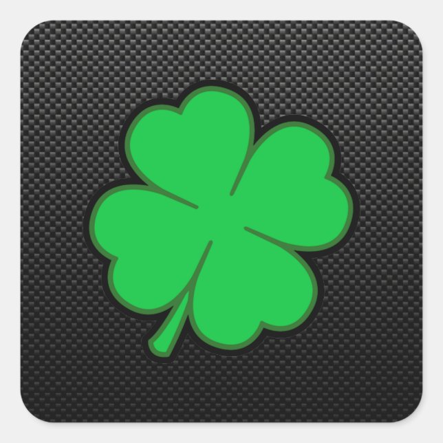 Sleek Shamrock Fyrkantigt Klistermärke (Framsida)