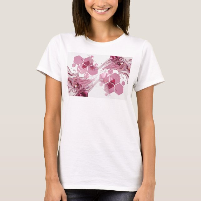 Sleek Silver ABSTRAKT KONST Statement T-shirt (Framsida)