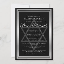 Sleek Silver Black Formal Pub Mitzvah