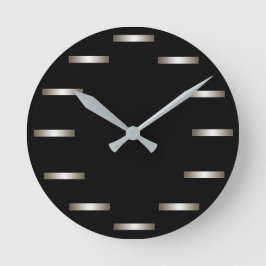 Sleek Silver Black Minimalism Urban CricketDiane Rund Klocka