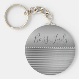 Sleek Silver Chef Dam Nyckelring