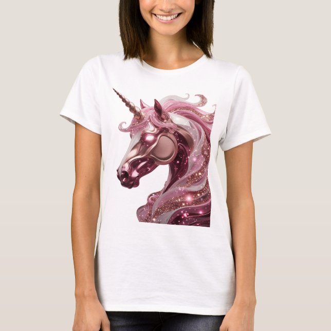 Sleek Silver ENHÖRNING Citat Design T Shirt (Framsida)