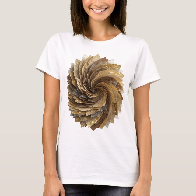Sleek Silver GYLLENE SPIRAL Tryck T Shirt (Framsida)