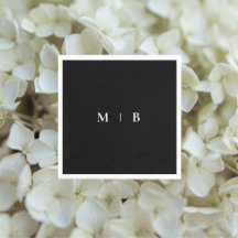 Sleek Simple B/W Monogram Cocktail