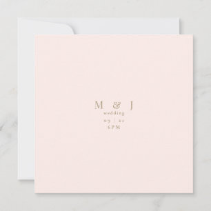 Sleek & Simple Modern Blush Fyrkantig Bröllopsinbj Inbjudningar