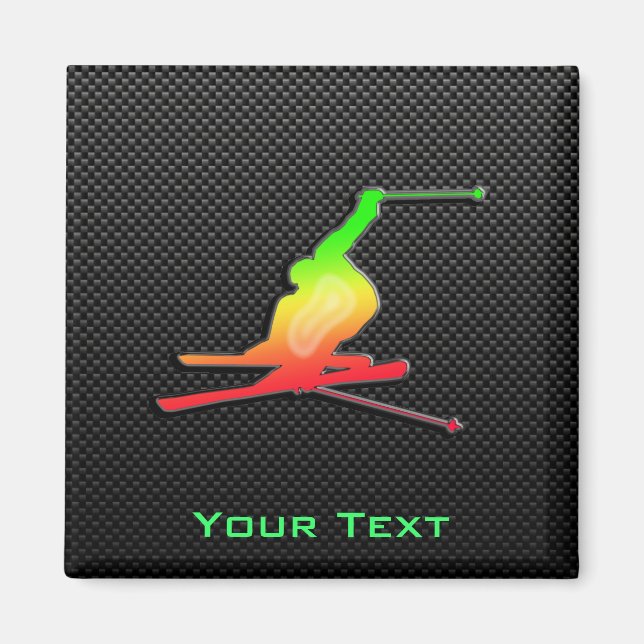 Sleek Snö Skiing Magnet (Framsidan)