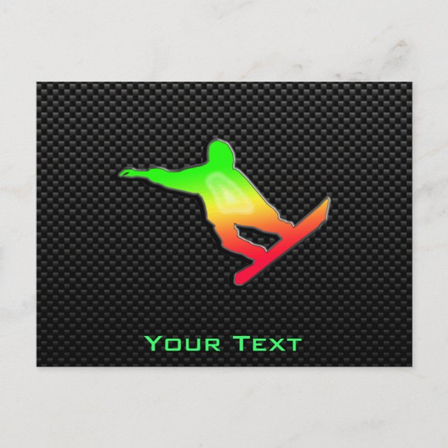 Sleek Snowboarding Vykort (Framsida)