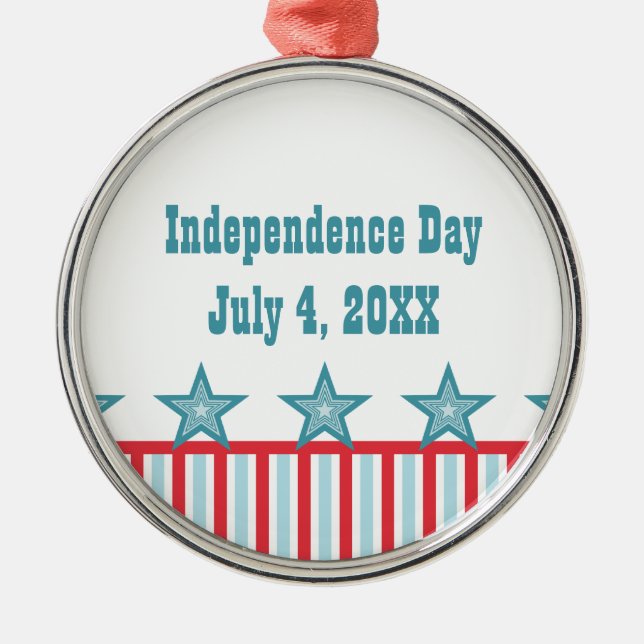 Sleek Stars och stripes Premium Round Ornament (Framsidan)