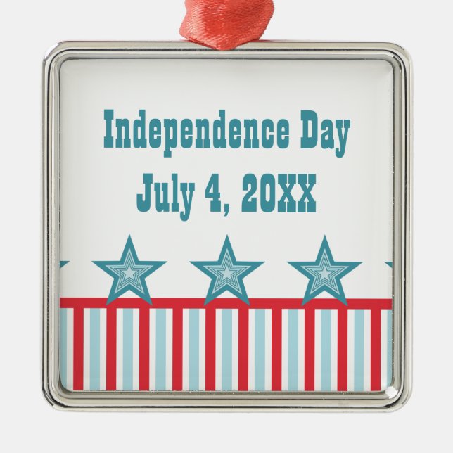 Sleek Stars och stripes Premium Square Ornament (Framsidan)