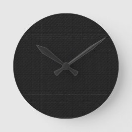 Sleek Stealth Svart Kol Micro Tech-struktur Rund Klocka