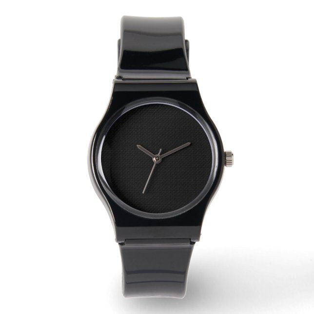 Sleek Stealth Svart Kol Mikro Tech-struktur Armbandsur (Framsida)