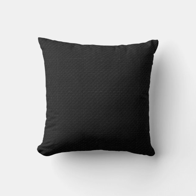 Sleek Stealth Svart Kol Mikro Tech-struktur Kudde (Framsida)