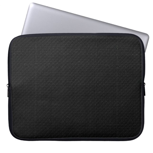 Sleek Stealth Svart Kol Mikro Tech-struktur Laptop Fodral (Framsidan)