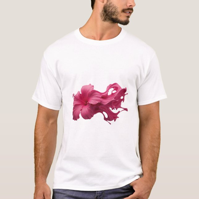 Sleek & Stylish ABSTRAKT BLOMMA Bärbar T Shirt (Framsida)