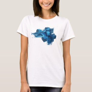 Sleek & Stylish Blå Abstrakt Kuber Anpassad Skjort T Shirt