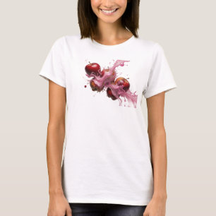 Sleek & Stylish Rosa Abstrakt Apple Konstnärlig Mo T Shirt