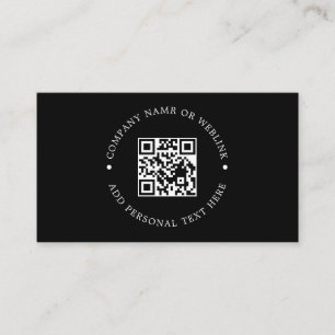 Sleek Svart Anpassad QR Affärsidentitet Visitkort