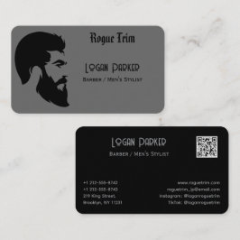 Sleek Svart Barber Mannens Stylist Minimalistisk Visitkort