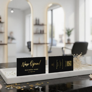 Sleek Svart & Guld Script Logotyp för Kampanj för Visitkort