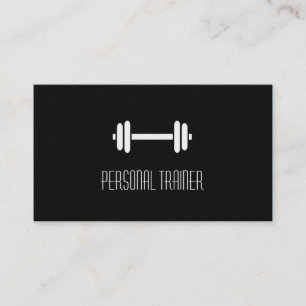 Sleek Svart Modern Fitness Personlig Tränare Visitkort