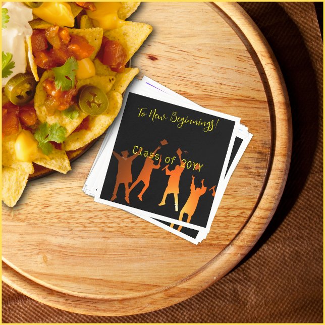 Sleek Svart Modern Teknologisk Examen Pappersservett (Skapare uppladdad)