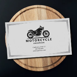 Sleek svart motorcykel siluett visitkort