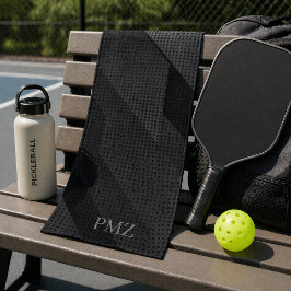 Sleek Svarta Geometriska Initialer Sport 