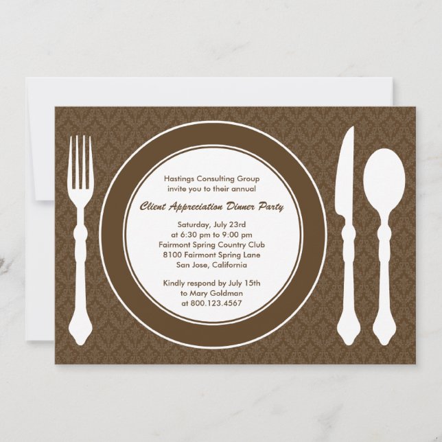 Sleek Tabletop Corporate Party bjudan - Brown Inbjudningar (Framsida)