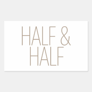 Sleek Tan Half & Half Rektangulärt Klistermärke