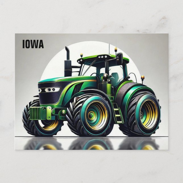 Sleek Tractor Iowa Vykort (Framsida)