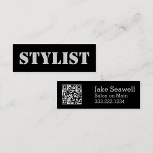 Sleek Urban Stylist QR-kod Mini Visitkort
