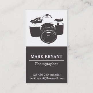 Sleek, Vintage, Grunge, Kamera, Fotograf Visitkort
