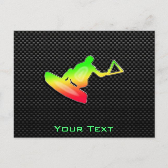 Sleek Wakeboarder Vykort (Framsida)