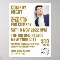 Sleek White & Guld, Komiker, Comedy Klubb Advert
