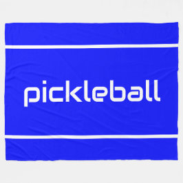 Sleek White PICKLEBALL Text Stripes On Royal Blue Fleecefilt