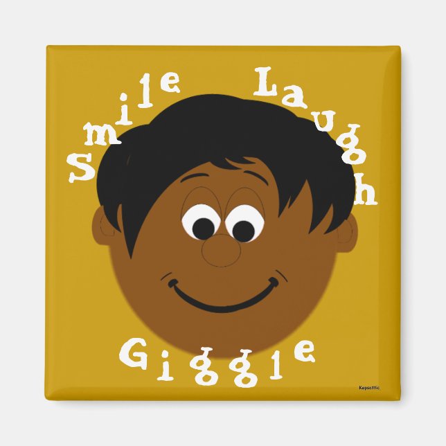 Sleende Ansikte Ethnic Boy Magnet (Framsidan)