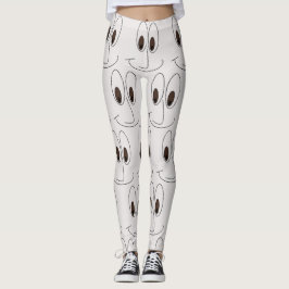 Sleende Ansikte Mönster Funny Leggings