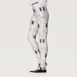 Sleende Ansikte Mönster Funny Leggings