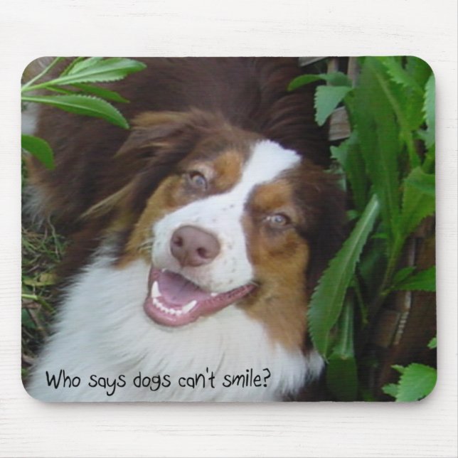 Sleende Australian shepherd hund Mousepad Musmatta (Framsidan)